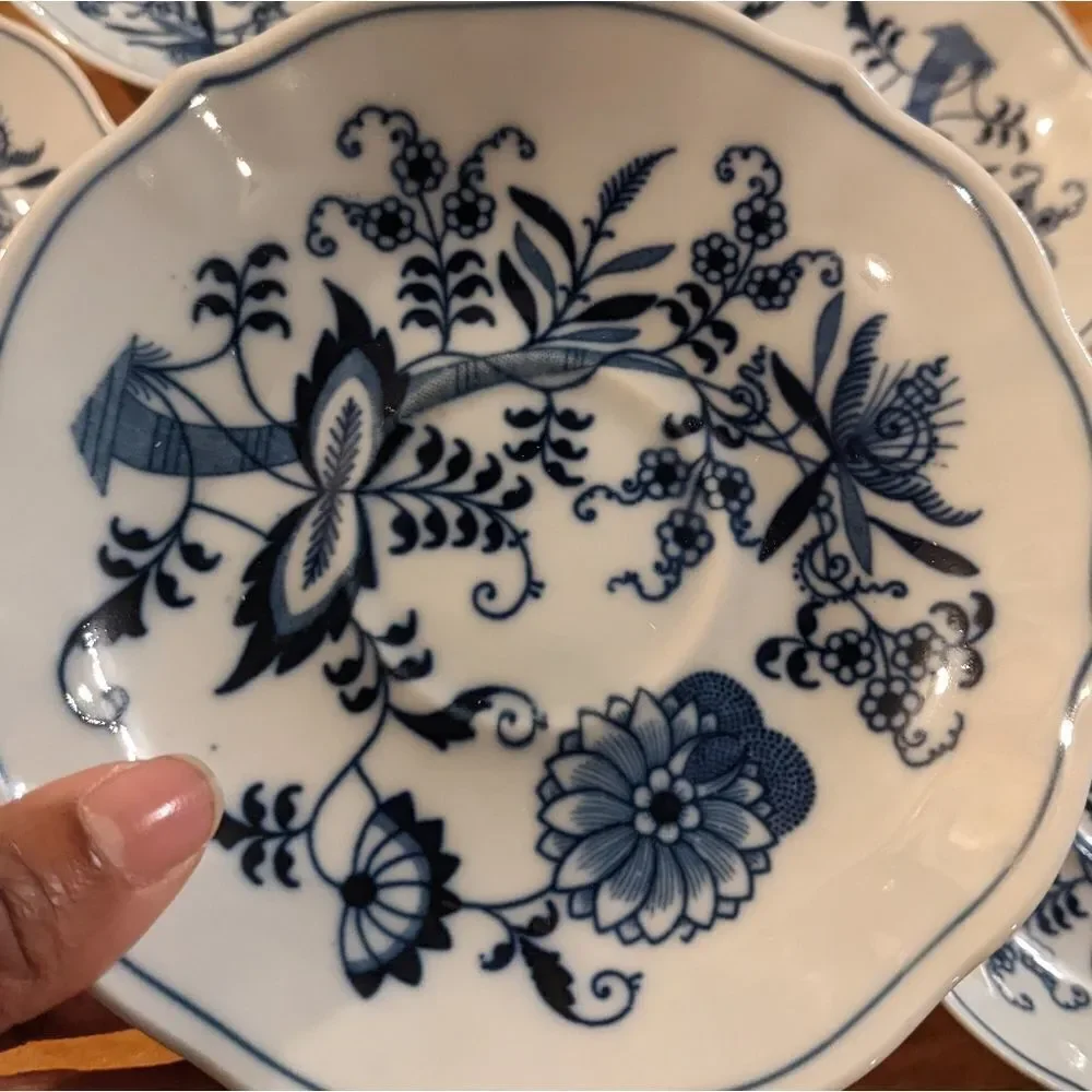 Set of 4 tea saucers- Blue Danube Japanese China